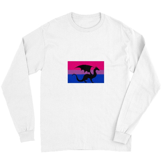 Dragon Pet Love Bisexual Pride Flag Aesthetic Mythical Fantasy Long Sleeves