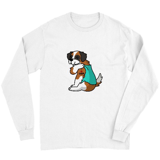 Saint Bernard Pet I Love Grandpa Tattoo Saint Bernard Grandfather Long Sleeves