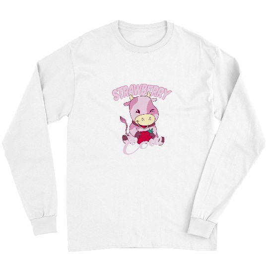 Cow Pet strawberry heifer cow strawberry milk cute abstract Long Sleeves