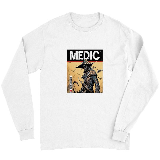 Medic Comic Book Plague Doctor Healer Magazine Style Art 22 Long Sleeves