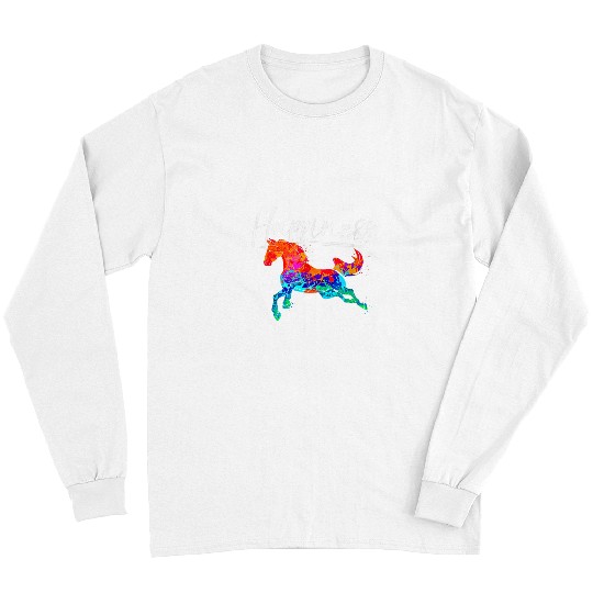 Horse Pet Happiness Horse Lover Equestrian Gift For Girls Women Long Sleeves