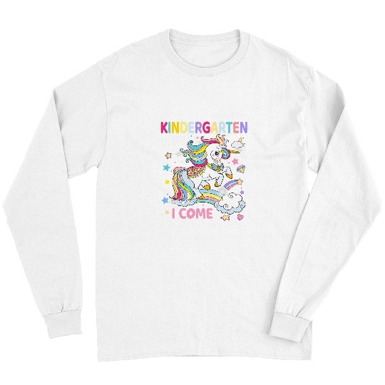 Unicorn Pet Kindergarten Here I Come Back to School Unicorn Rainbow Long Sleeves
