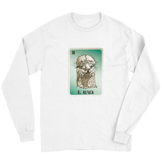Llama Pet EL ALPACA Mexican Slang Chicano Bingo Cards Long Sleeves
