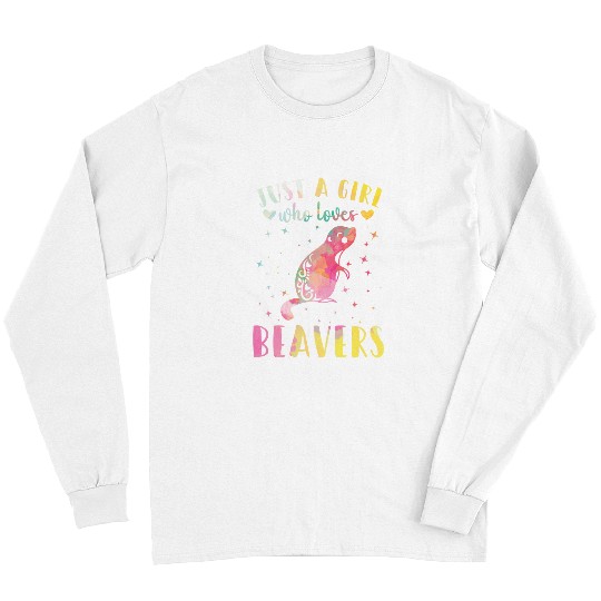 Beaver Pet Just a Girl Who Loves Beavers Watercolor Beaver Women 07 Long Sleeves