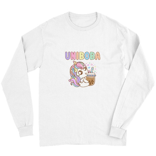 Unicorn Pet Uniboba Unicorn Boba Tea Bubble Tea Kawaii Unicorn Girls Long Sleeves