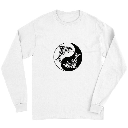 Dolphin Pet Maori Dolphin Ying Yang Tee Tradional Art Symbol Aboriginal Long Sleeves