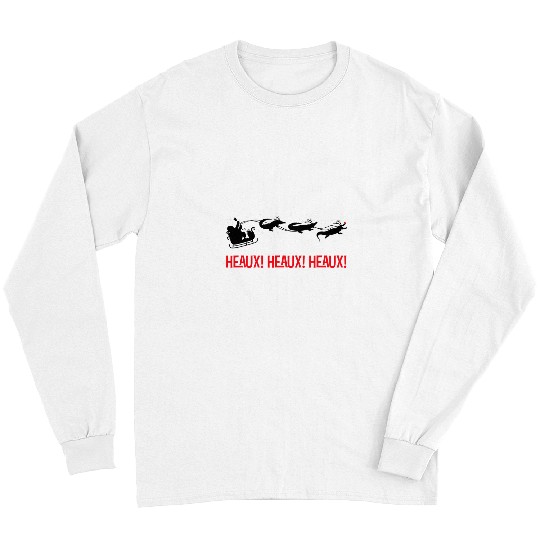 Alligator Pet Santa Alligator Heaux Heaux Heaux Louisiana Cajun Christmas 2 Long Sleeves