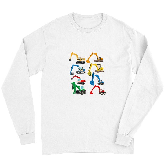 Excavator Fun Kids Boys Excavator Construction Work Excavator 1 Long Sleeves