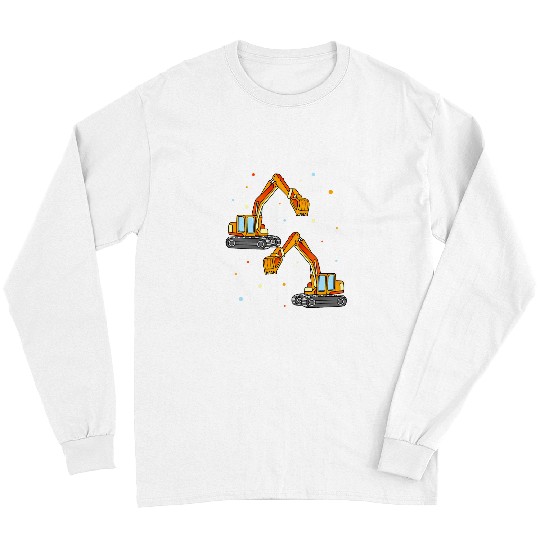 Excavator Fun Kids excavator fan construction site construction worker construc 1 Long Sleeves