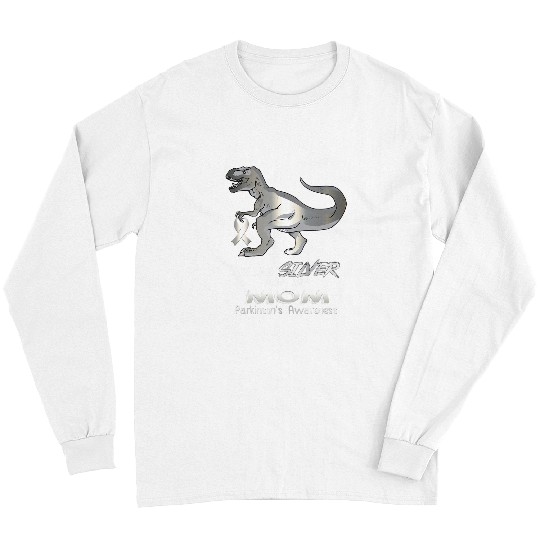 Dinosaur Pet Wear Silver For My Mom Parkinsons Awareness Long Sleeves