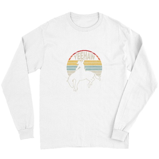 Horse Pet Retro Horse Riding Yeehaw Rodeo Cowboy Western Country Long Sleeves