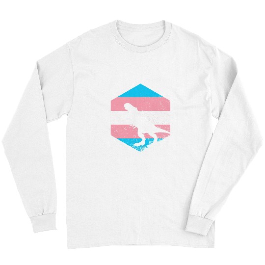 Dinosaur Pet Transgender Pride Flag Funny Dinosaur Transgender Long Sleeves