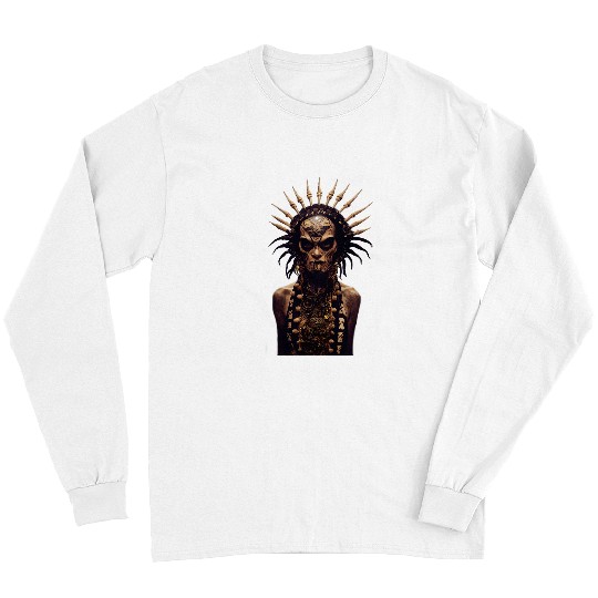 Aliens UFO With Tattoo And Evil Look Angry In Patterned Shaman Long Sleeves