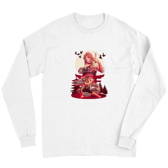 Dragon Pet Japanese warrior with katana and dragon tattoo Long Sleeves