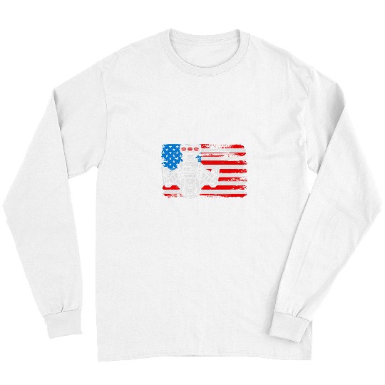 Horse Pet USA Flag Supercharger American Muscle Car Racing Horsepower Long Sleeves
