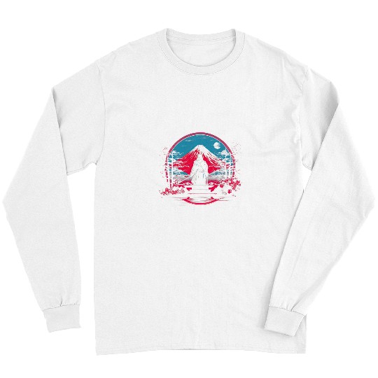 Japanese Traditional Mount fuji Japan Geisha Long Sleeves