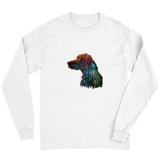 Vizsla Pet Colorful Wilderness Nature Vizsla Reflection Long Sleeves