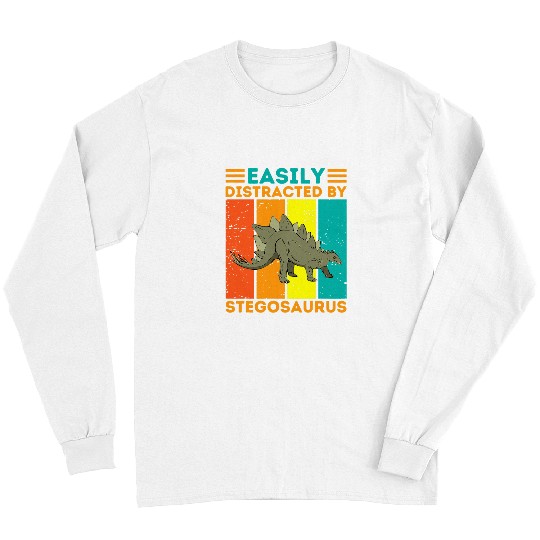 Dinosaur Pet Easily Distracted By Stegosaurus Dinosaur For Kids Long Sleeves