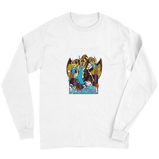 Dragon Pet Kaiju Dragon Cool Fun Retro Cartoon Art Long Sleeves