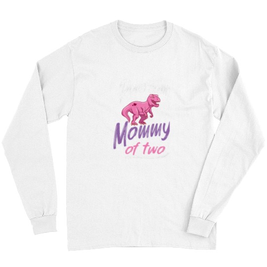Dinosaur Pet Roarsome Mommy Of Two Kids Mothers Day Mamasaurus Long Sleeves
