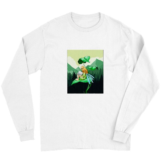 Book Fun Fairycore Aesthetic Fairy Reading Book Lover Cottagecore 3 Long Sleeves