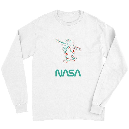 Astronaut Job NASA Astronaut rides a skateboard Worm Long Sleeves