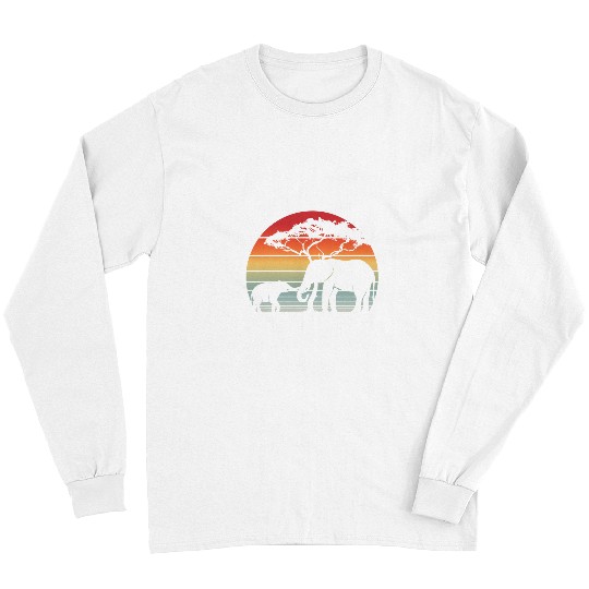 Elephant Mammal Retro Cute Long Sleeves