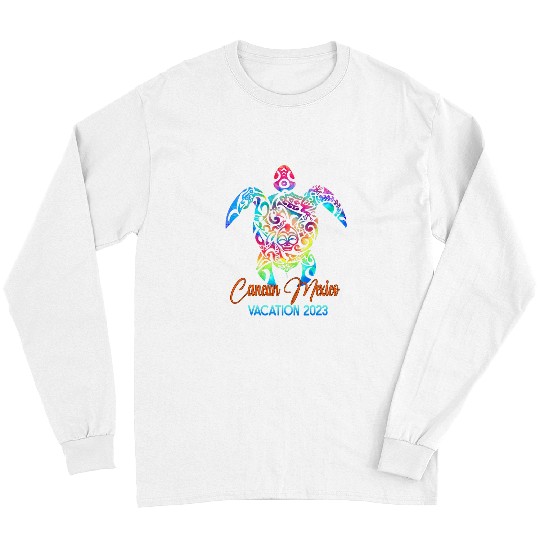 Turtle Pet Cancun Mexico Sea Turtle Beach Summer Vacation Trip Long Sleeves