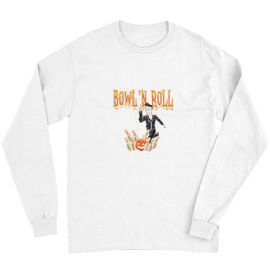 Sport Bowling Halloween Bowling Rock N Roll 50s Skeletons Pins Long Sleeves