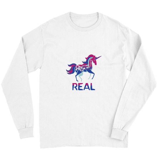 Unicorn Pet We Are Real Bisexual Unicorn Myth LGBT Bi Pride Month Parade Long Sleeves