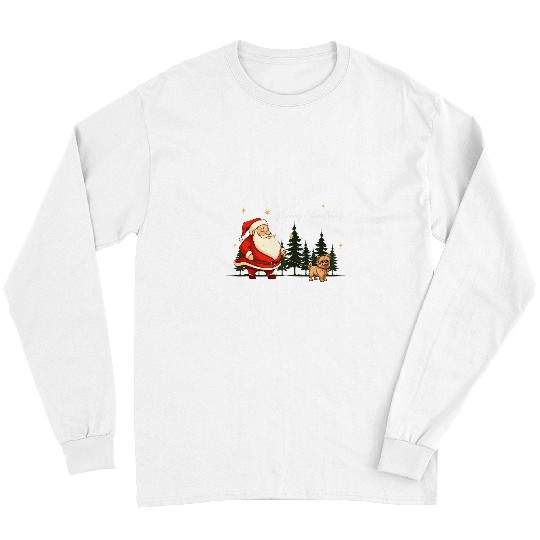 Yorkshire Pet Funny Yorkshire Dog Santa Claus Christmas Walk Long Sleeves