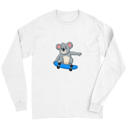 Koala Pet Skateboarding Cool Koala Skateboard Cute Sporty Animal Long Sleeves