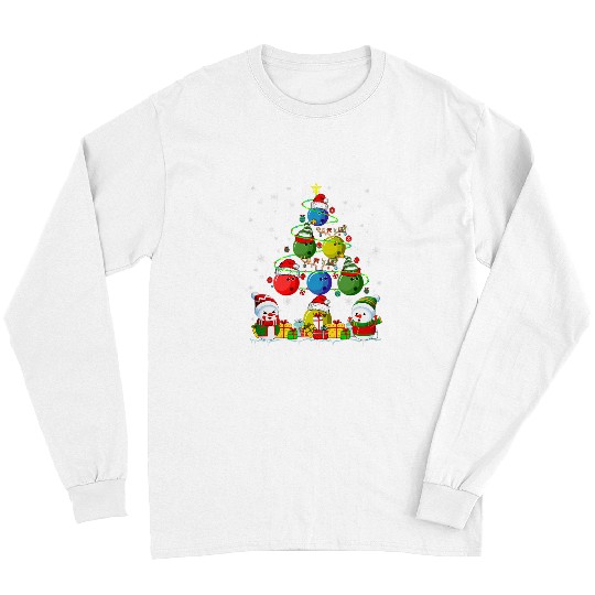 Sport Bowling Group Santa Reindeer Elf Bowling Balls Snowmen As xmass Tree Long Sleeves