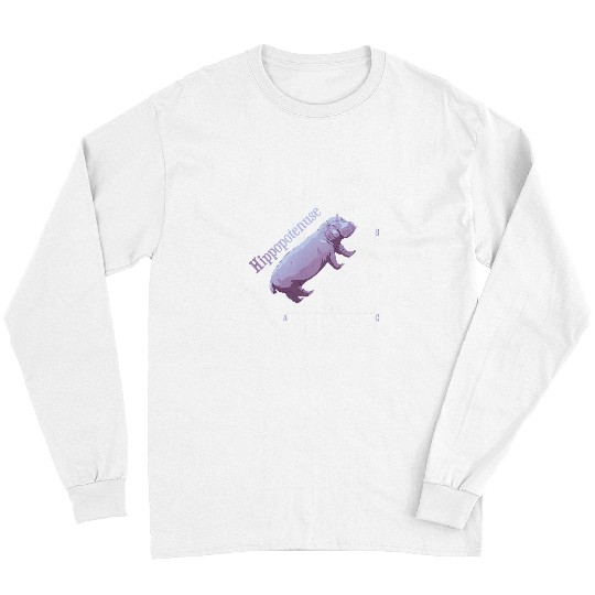 Hippo Pet Hippopotenuse Hippopotamus Funny Math Geometry 76 Long Sleeves