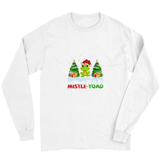 Frog Pet Christmas Mistle Toad Funny Frog Santa Christmas Tree Long Sleeves