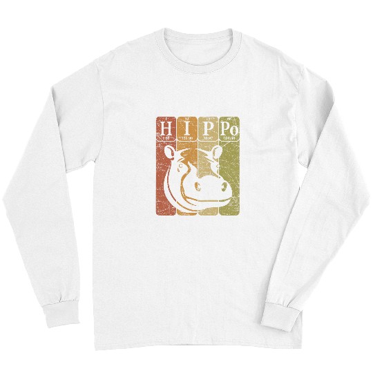 Hippo Pet Hippo Periodic Table Elements Hippo Lover Hippopotamus Retro Long Sleeves