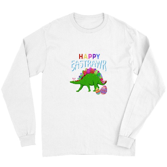 Dinosaur Pet Easter Egg Happy Eastrawr T rexs Bunny Boys Kids Long Sleeves