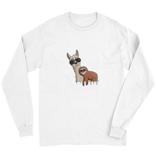 Sloth Pet Gift No Prob Llama Sloth Funny Alpaca Farm Farmer Long Sleeves