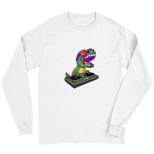 Dinosaur Pet TRex DJ Party Club Disk Jockey Dinosaur Dino EDM Dance Club 1 Long Sleeves