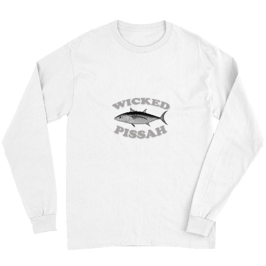 Fishing Fun Wicked Pissah Albacore Tuna Fishing Fish Illustration Art Long Sleeves