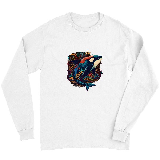Whale Pet Colourful mystical orca whale watching dolphin pottWhale Pet 15 Long Sleeves