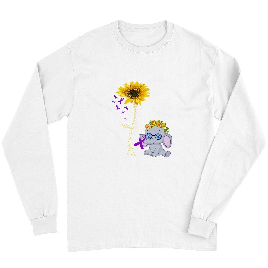 Elephant Mammal Lupus Warrior hippie sunflower elephant lupus awareness Long Sleeves