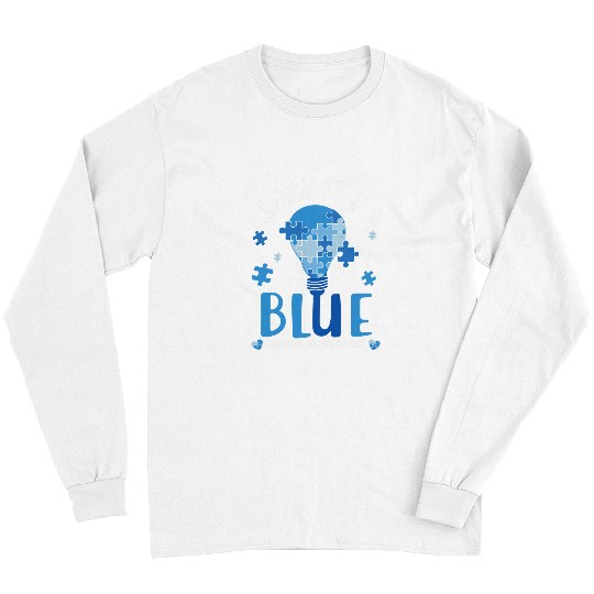 Autism Puzzle Light Up Blue Autism Awareness Month Puzzle Kids Mom Dad Long Sleeves