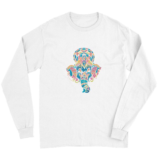 Elephant Mammal Yoga Spiritual Hindu Elephant God Ganesha Long Sleeves