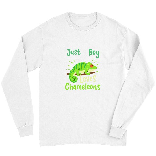 Chameleon Pet Just a Boy Who Loves Chameleons Reptiles Long Sleeves