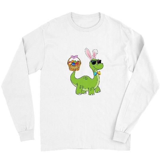 Dinosaur Pet Brontosaurus Bunny Ears Egg Easter Day Dinosaur Dino Boys 11 Long Sleeves