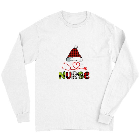 nurses Job Christmas red Plaid Pajamas Family xmass Long Sleeves