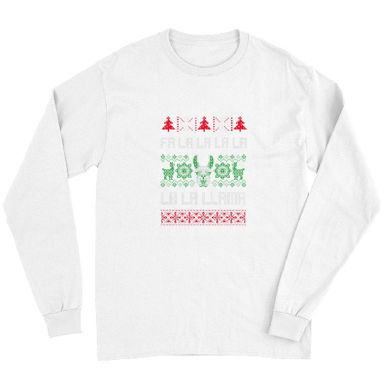 Llama Pet Fa La La Llama  Ugly Christmas Sweater Long Sleeves