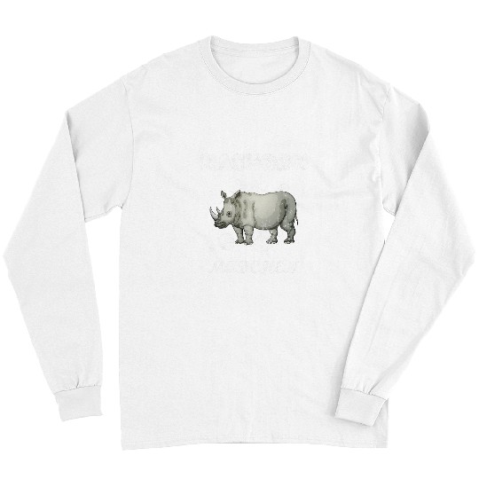 Rhino Pet Rhinoceros chubby watching biologist Kenya savanna zookeeper 25 Long Sleeves