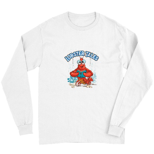 Book Fun Lobster Tales Funny Lobster Reading A Book For Booklovers Long Sleeves